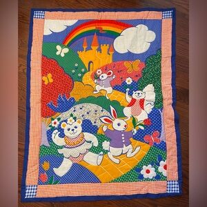 Retro 80s 90s quilted baby blanket